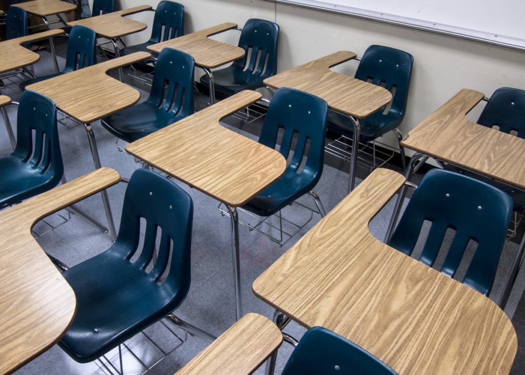 School desks | When Peanuts Attack